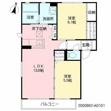 シャーメゾンロータス　Ａ棟の物件間取画像